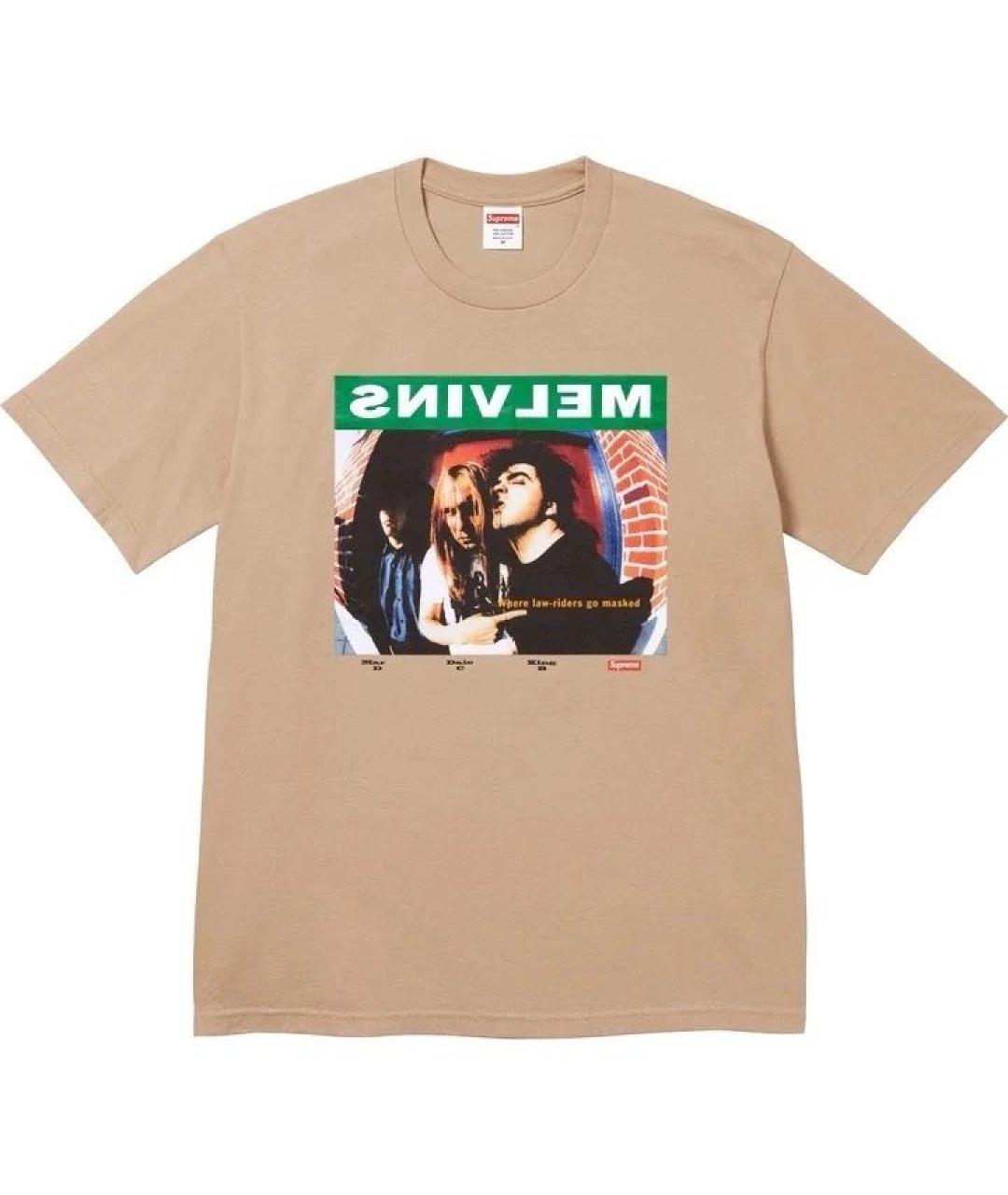 SUPREME Бежевая хлопковая футболка, фото 1