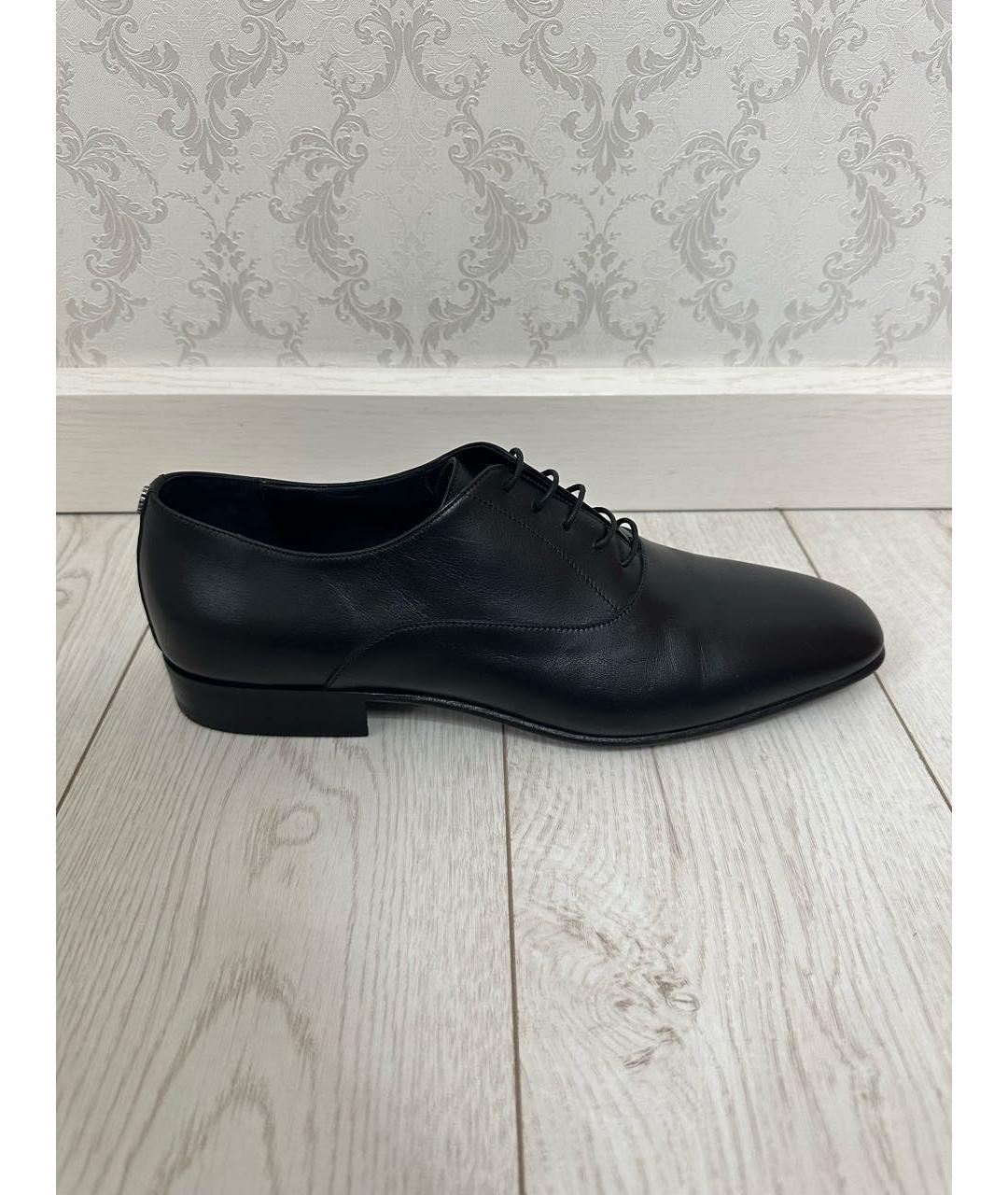 ROBERTO CAVALLI Черные кожаные туфли, фото 8