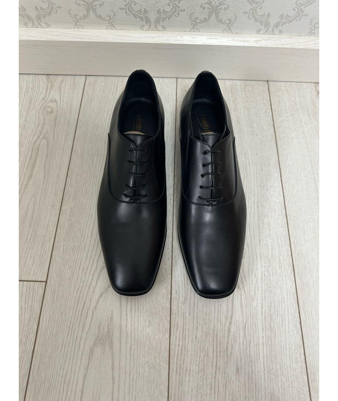 ROBERTO CAVALLI Черные кожаные туфли, фото 2