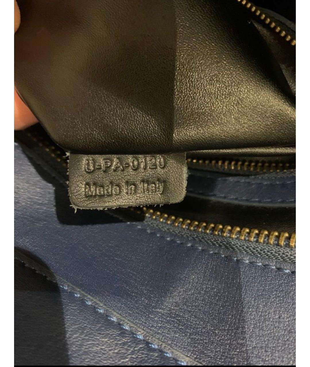 CELINE Синяя кожаная сумка тоут, фото 7