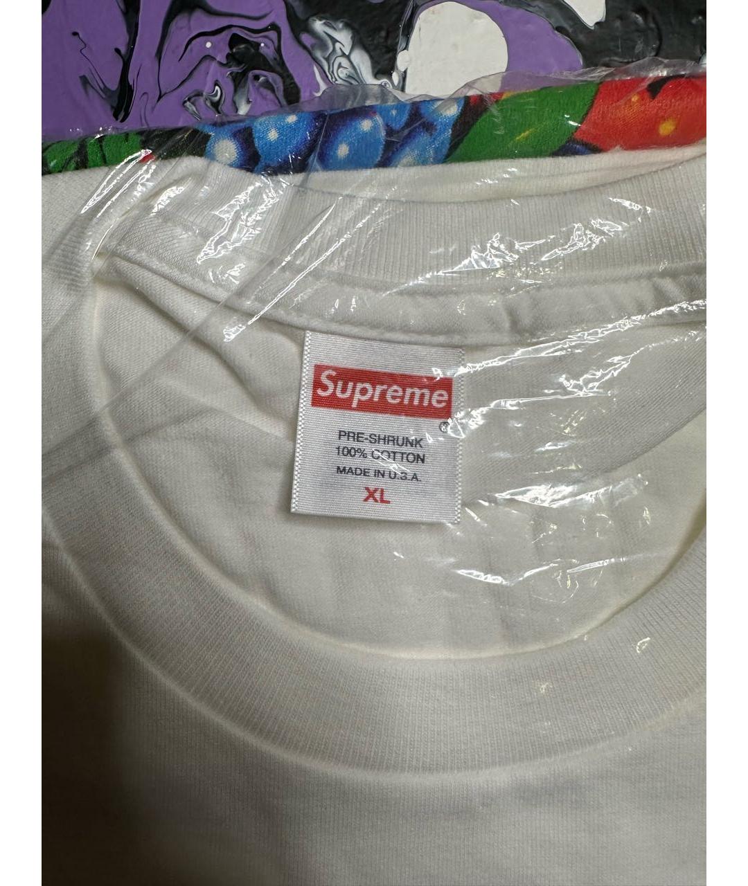 SUPREME Белая хлопковая футболка, фото 6