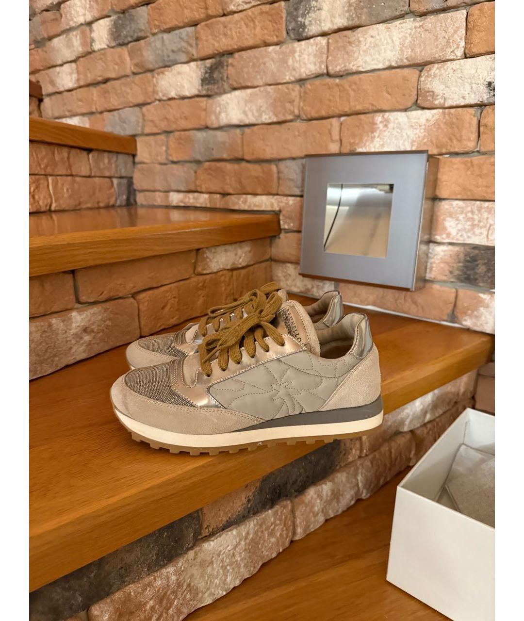 BRUNELLO CUCINELLI Бежевые кроссовки, фото 9