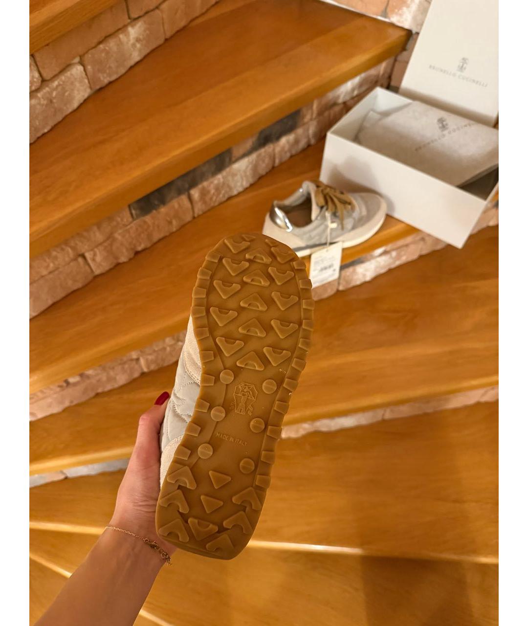 BRUNELLO CUCINELLI Бежевые кроссовки, фото 8