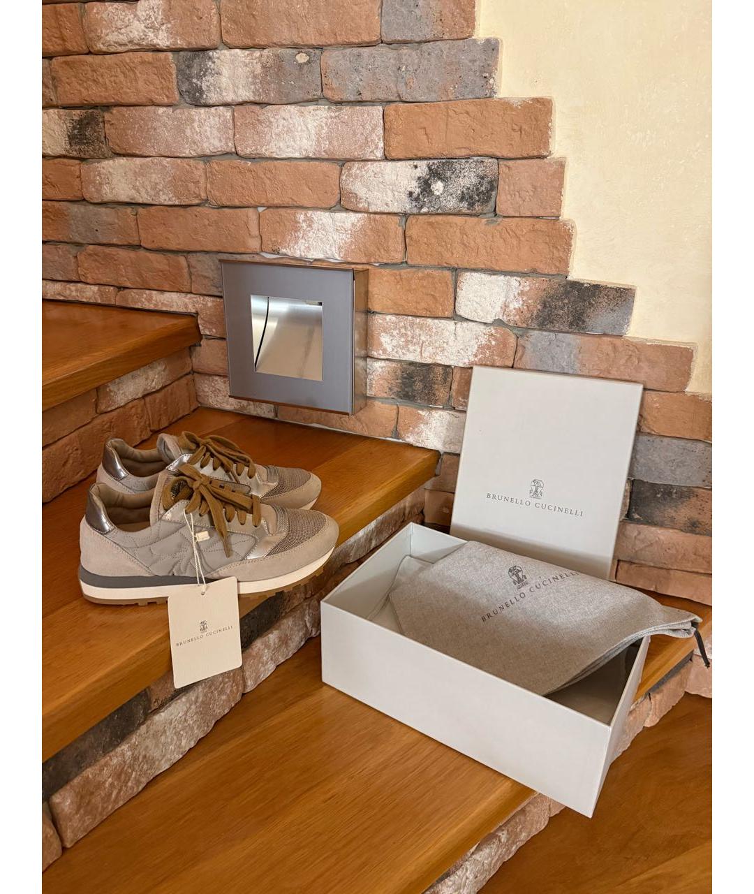 BRUNELLO CUCINELLI Бежевые кроссовки, фото 2