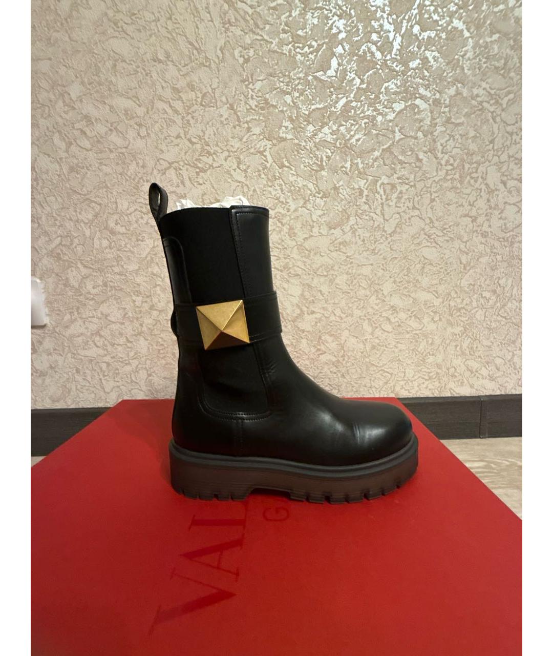 VALENTINO Черные кожаные полусапоги, фото 9