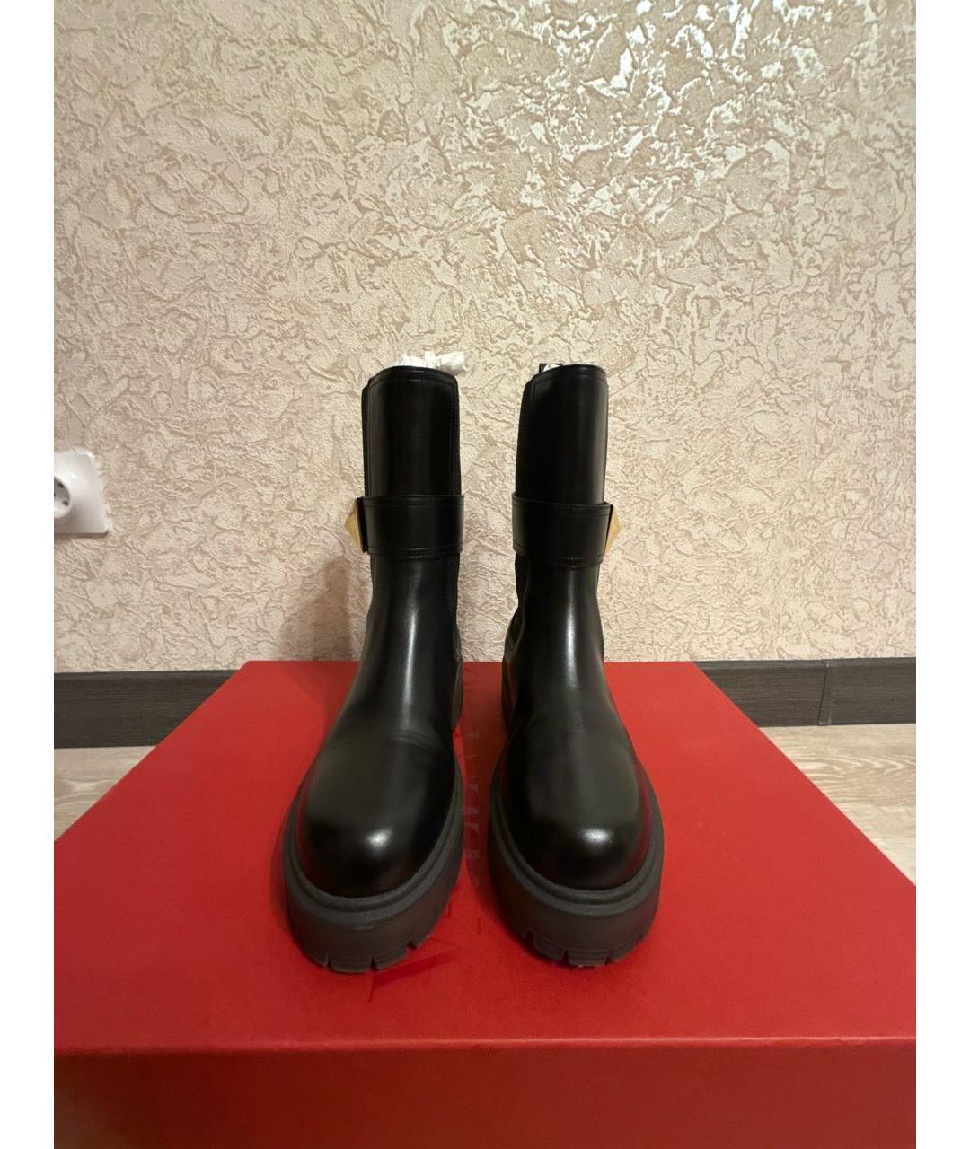 VALENTINO Черные кожаные полусапоги, фото 2