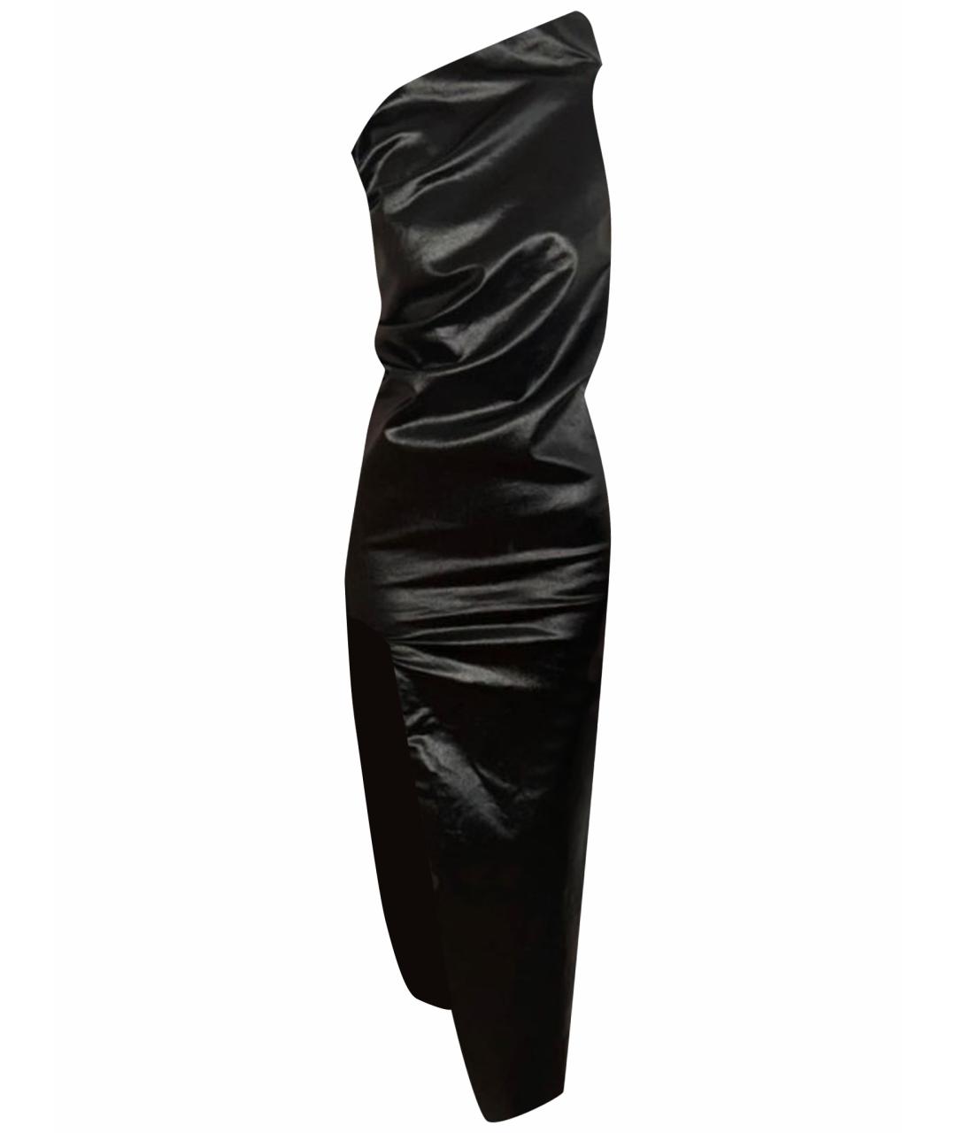 RICK OWENS Черное хлопко-эластановое вечернее платье, фото 1