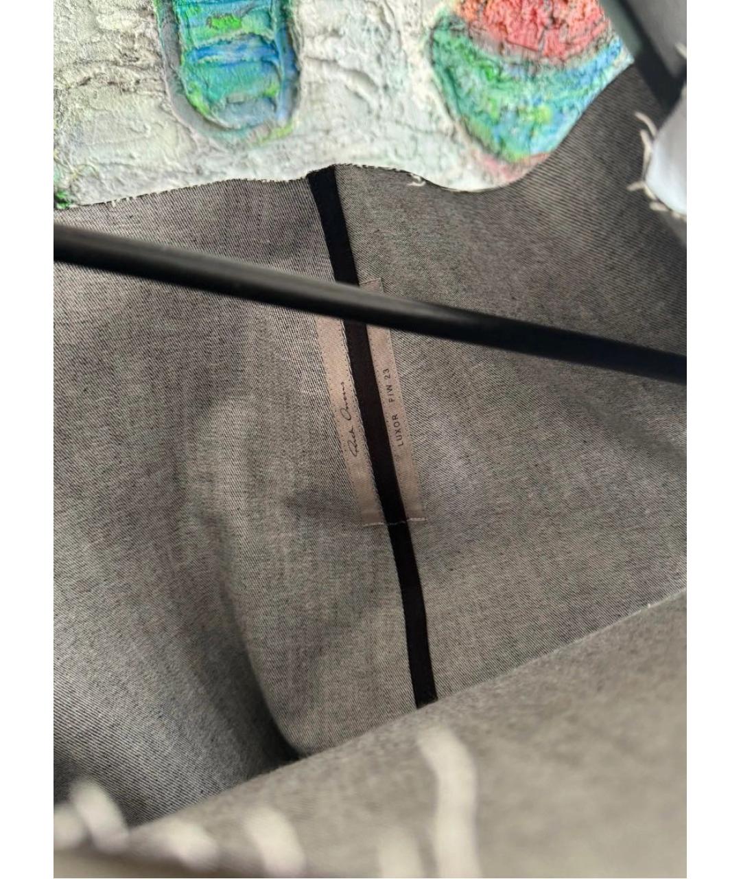 RICK OWENS Черное хлопко-эластановое вечернее платье, фото 3