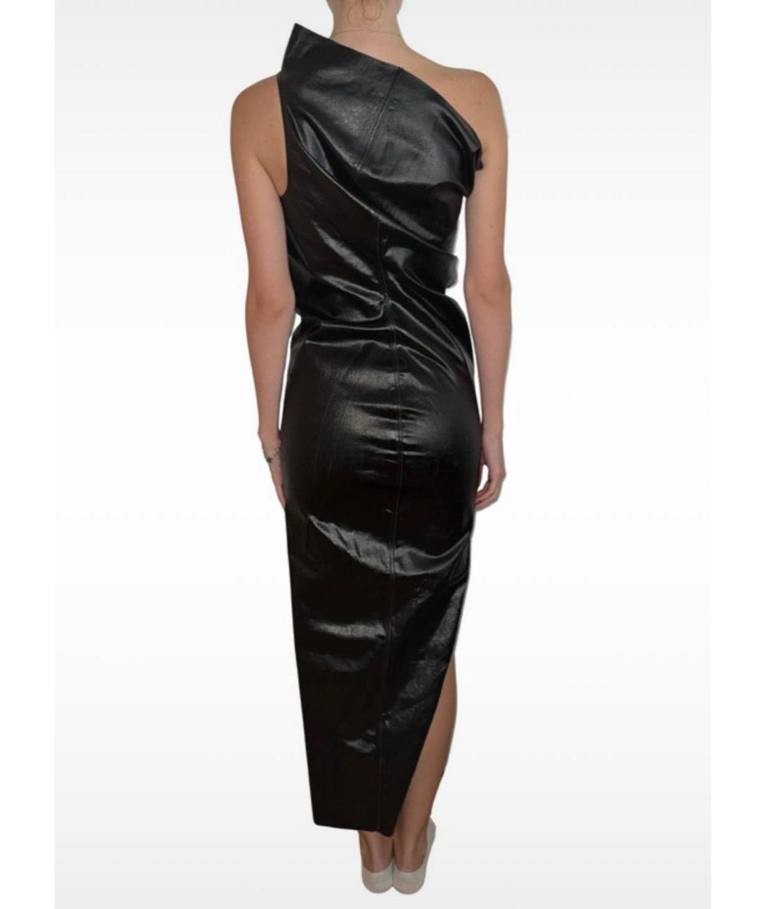 RICK OWENS Черное хлопко-эластановое вечернее платье, фото 8