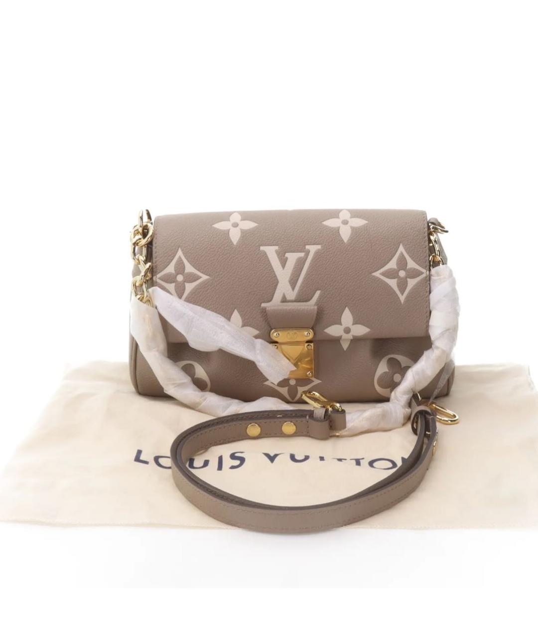 LOUIS VUITTON Коричневая кожаная сумка через плечо, фото 2