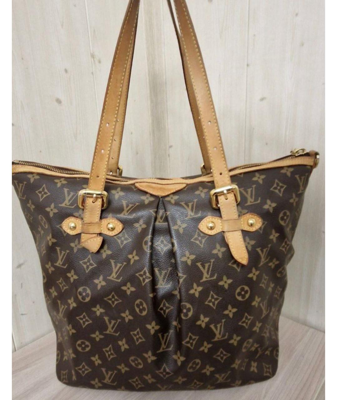 LOUIS VUITTON Коричневая кожаная сумка тоут, фото 2