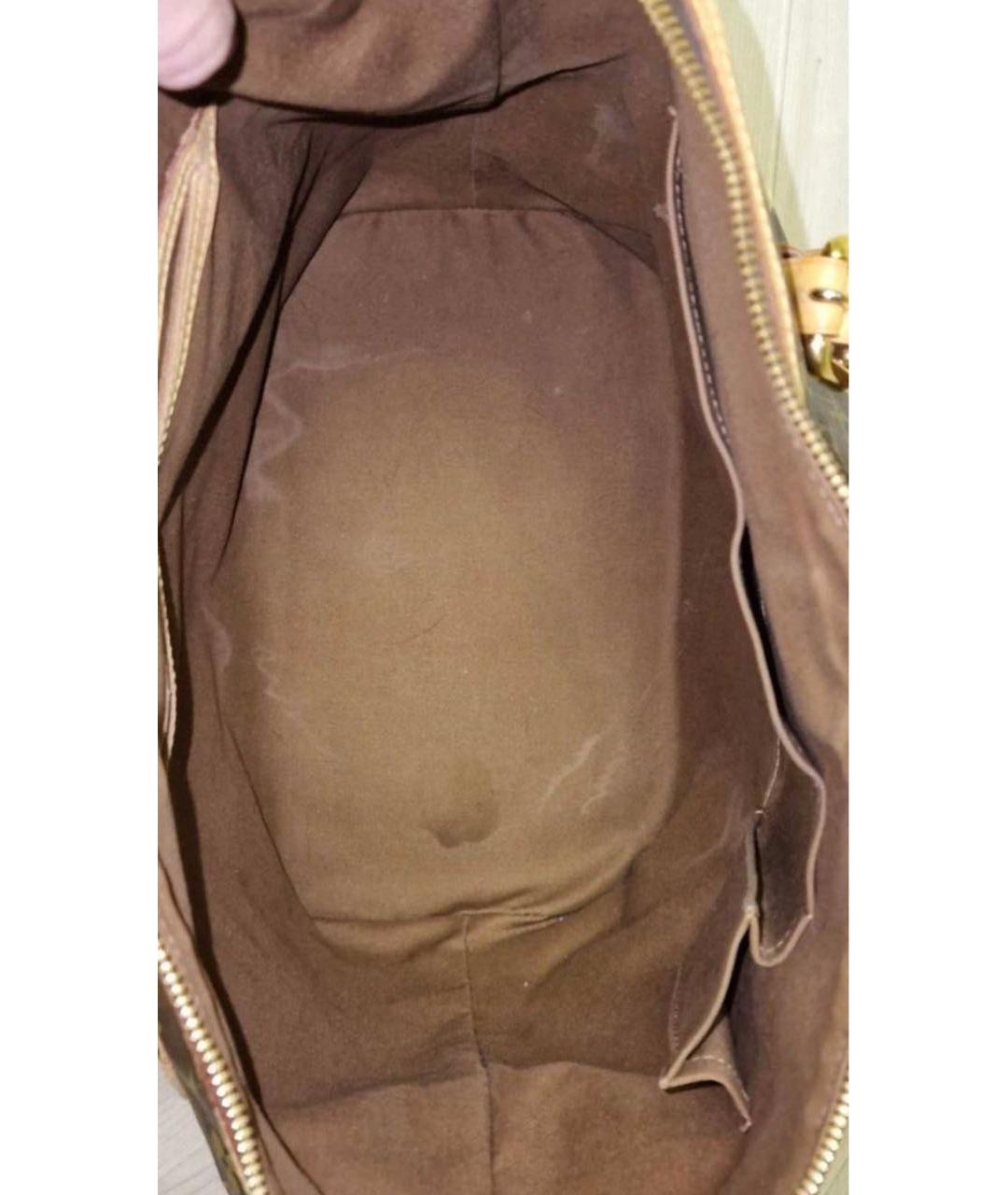 LOUIS VUITTON Коричневая кожаная сумка тоут, фото 7