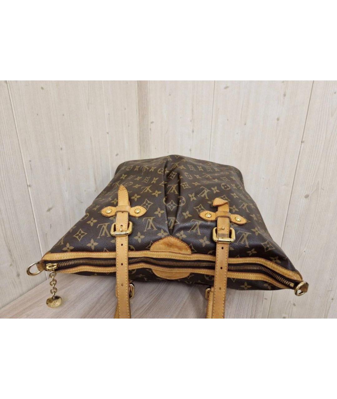 LOUIS VUITTON Коричневая кожаная сумка тоут, фото 5