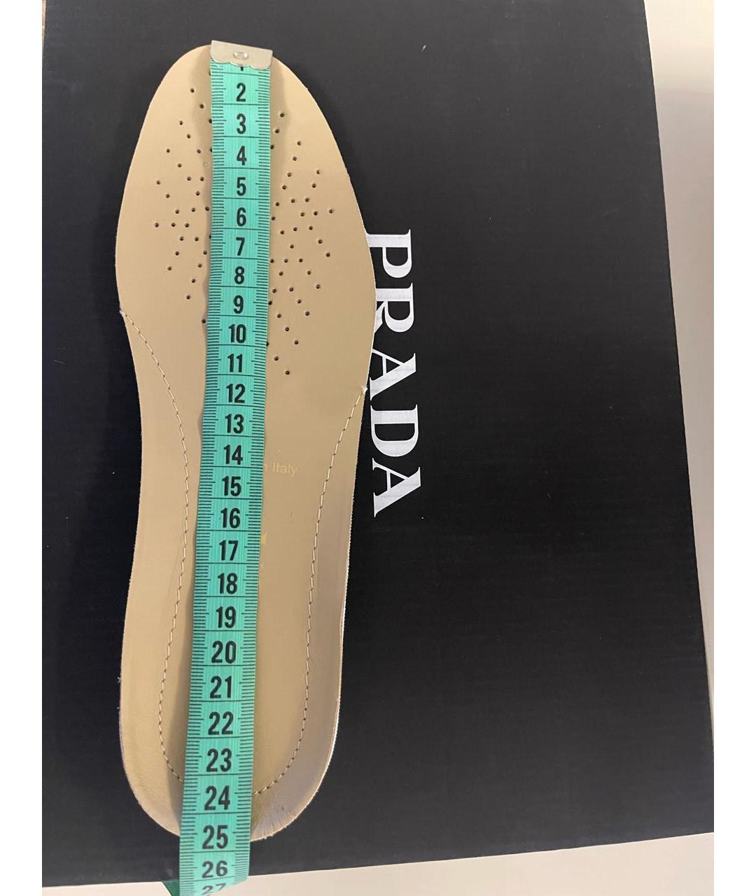 PRADA Бежевые замшевые кеды, фото 5