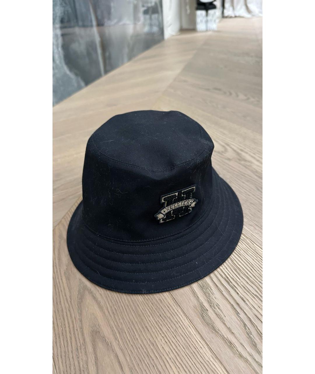 HERMES Черная хлопковая панама, фото 4
