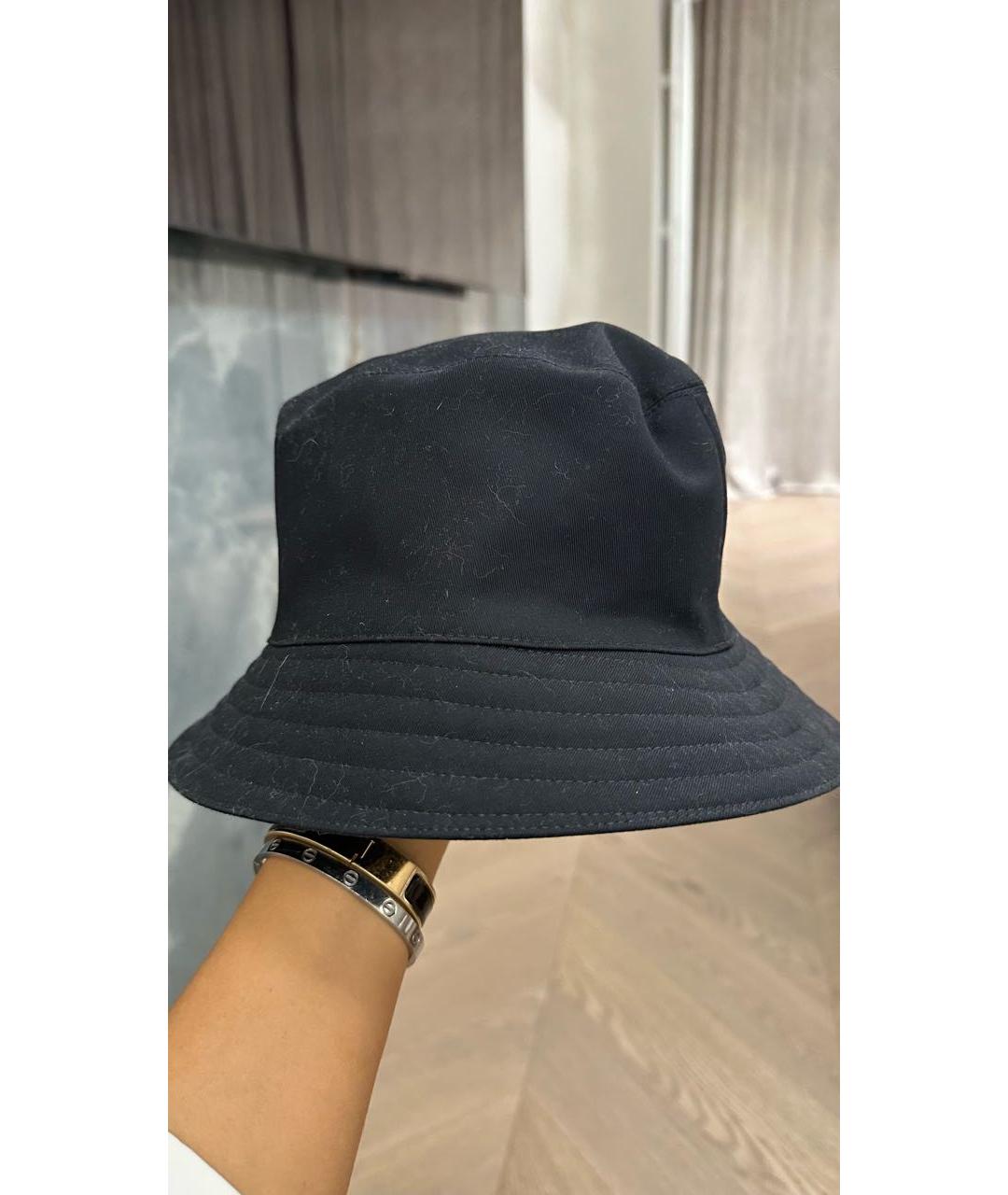 HERMES Черная хлопковая панама, фото 3