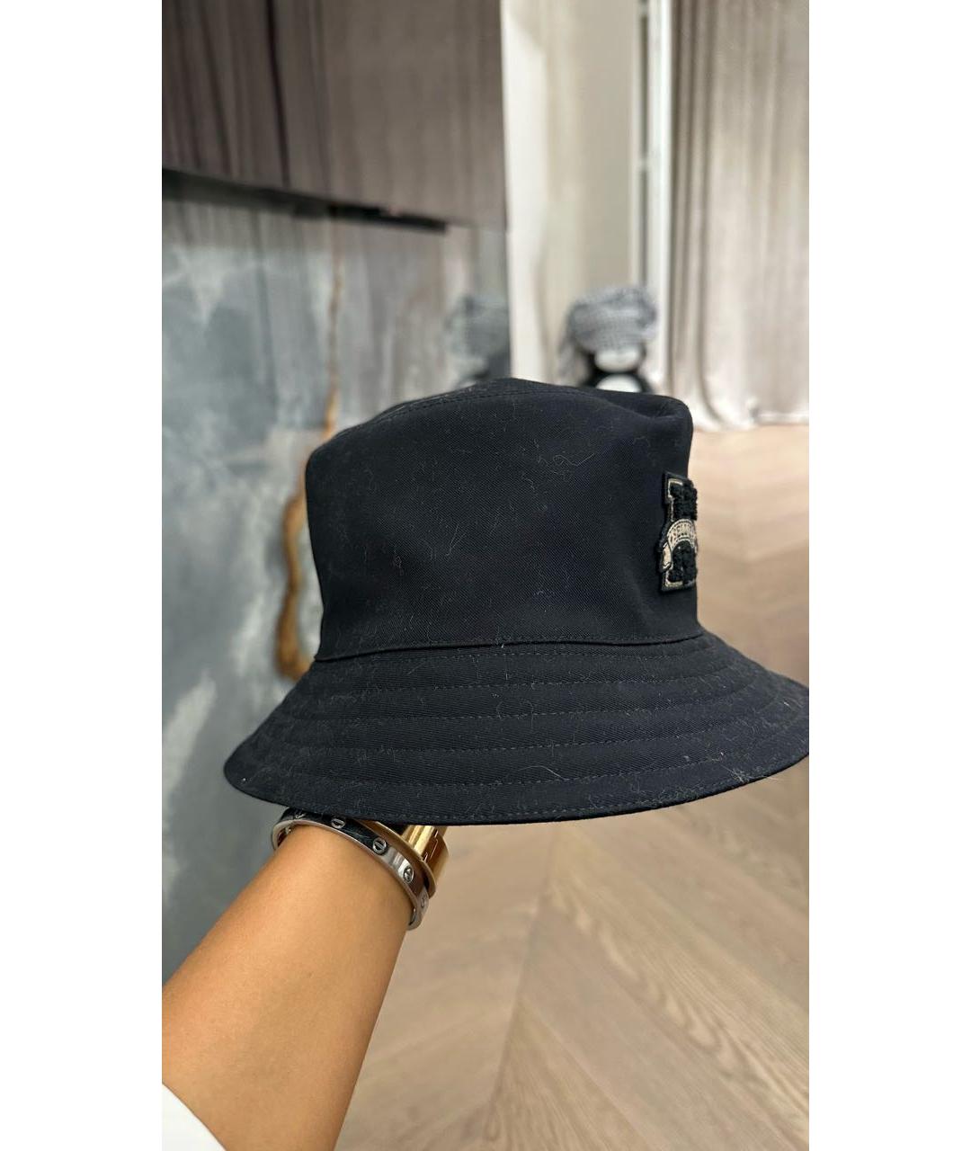 HERMES Черная хлопковая панама, фото 2