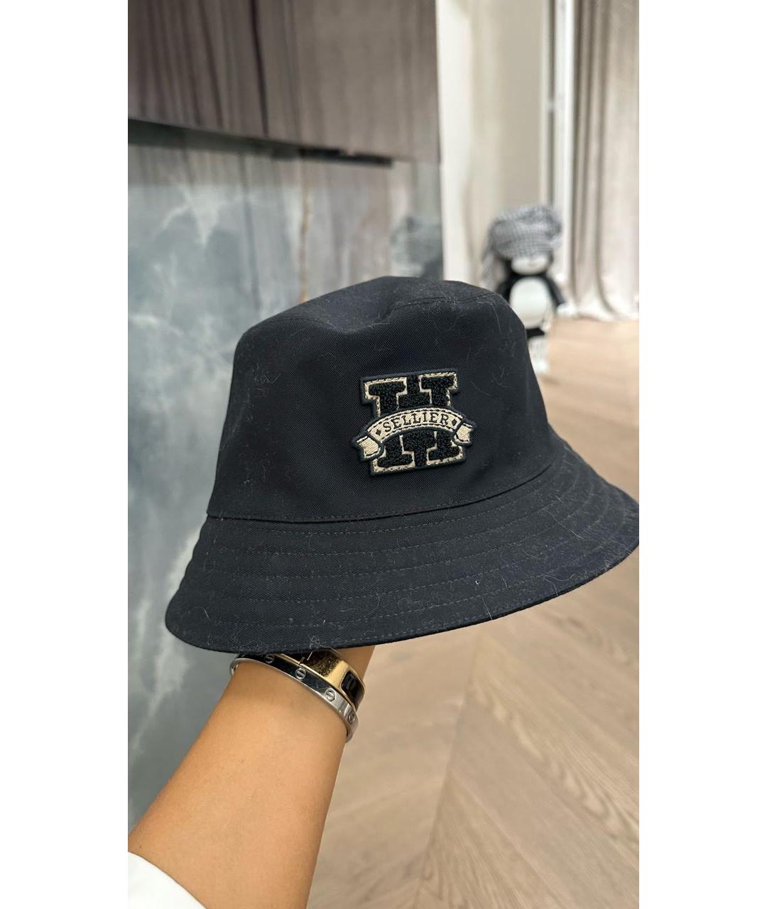 HERMES Черная хлопковая панама, фото 6