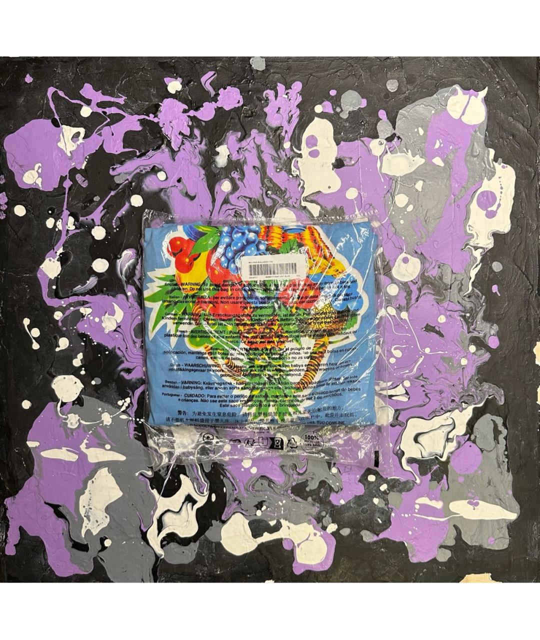 SUPREME Голубая хлопковая футболка, фото 4