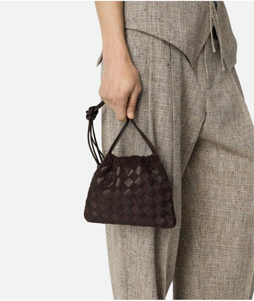 BOTTEGA VENETA Коричневая кожаная сумка через плечо, фото 2