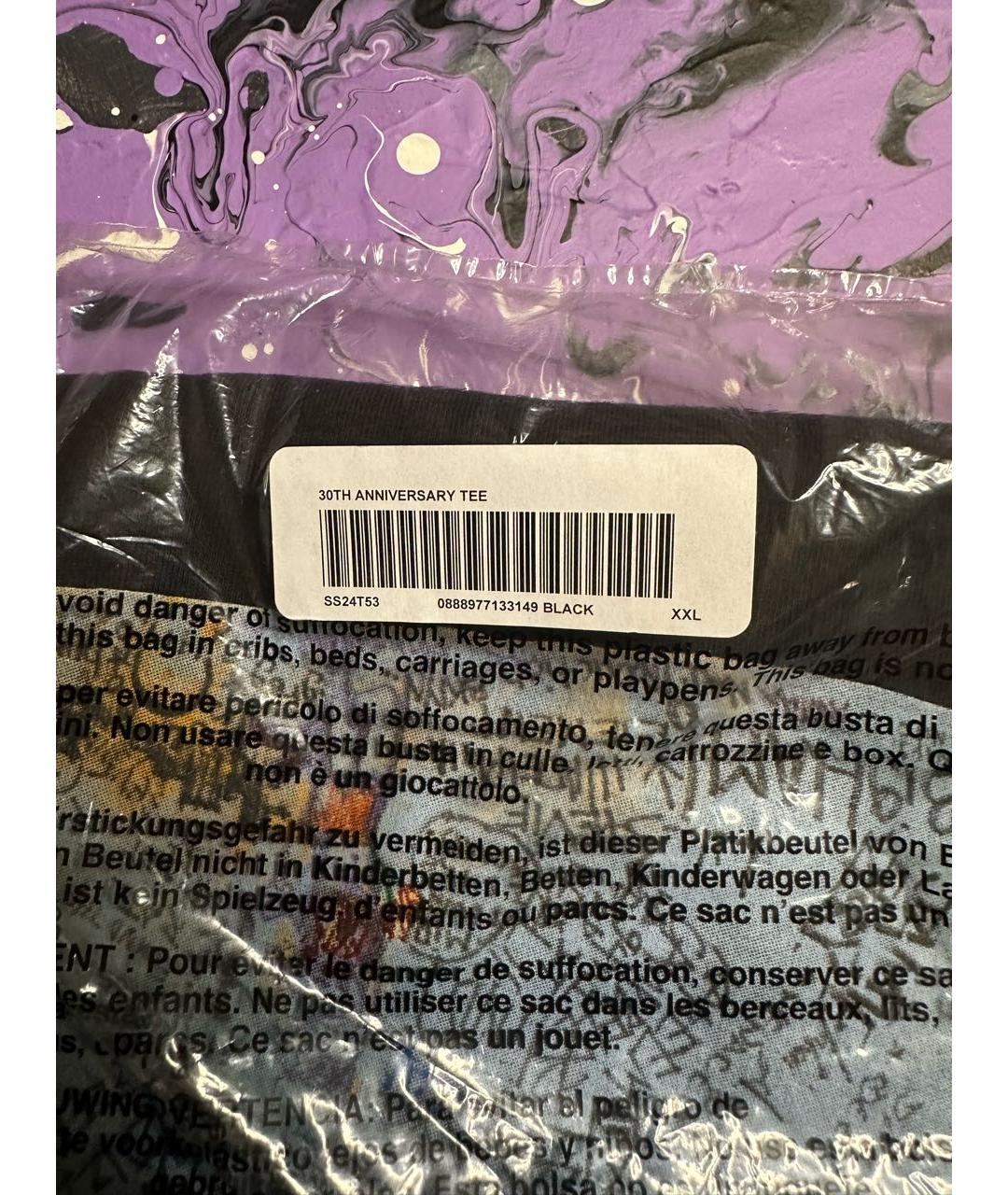 SUPREME Черная хлопковая футболка, фото 5