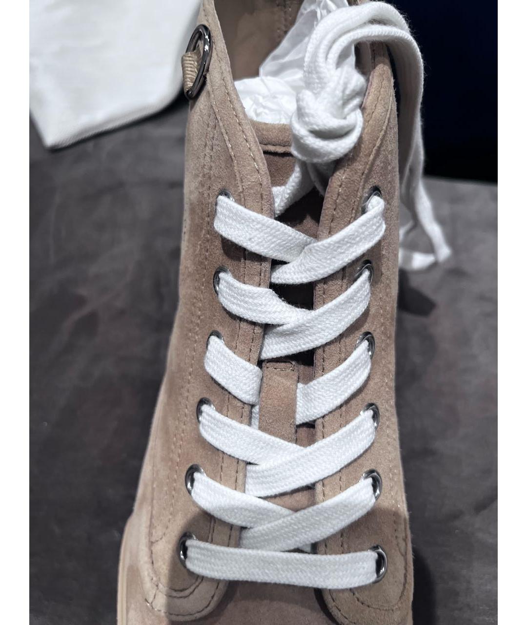 HERMES Бежевые замшевые ботинки, фото 2