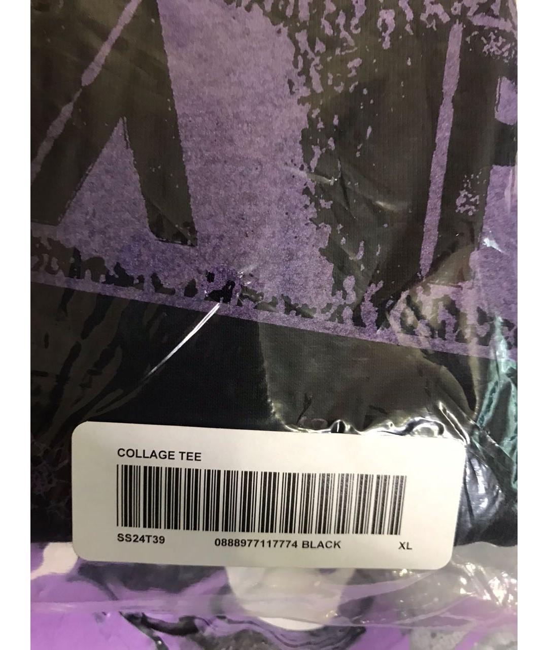 SUPREME Черная хлопковая футболка, фото 4