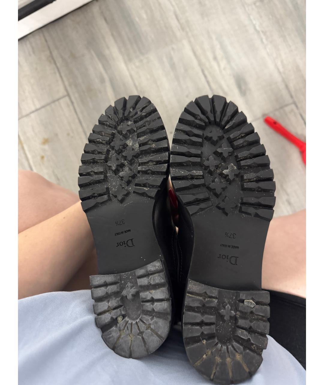 CHRISTIAN DIOR Черные кожаные сапоги, фото 5