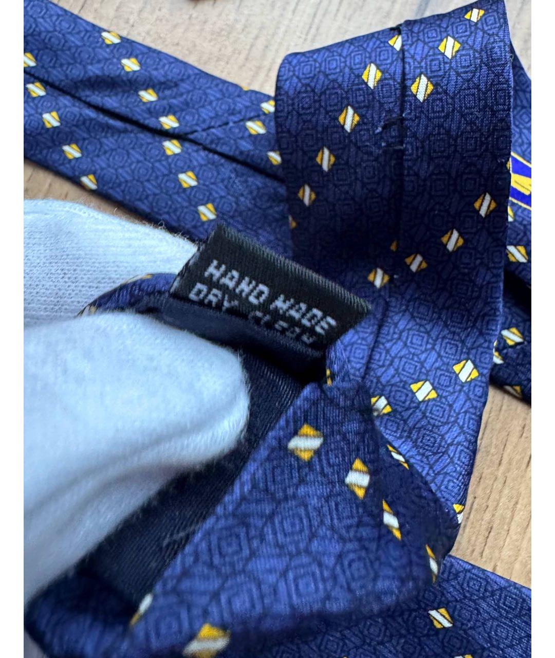 SAINT LAURENT Синий шелковый галстук, фото 4