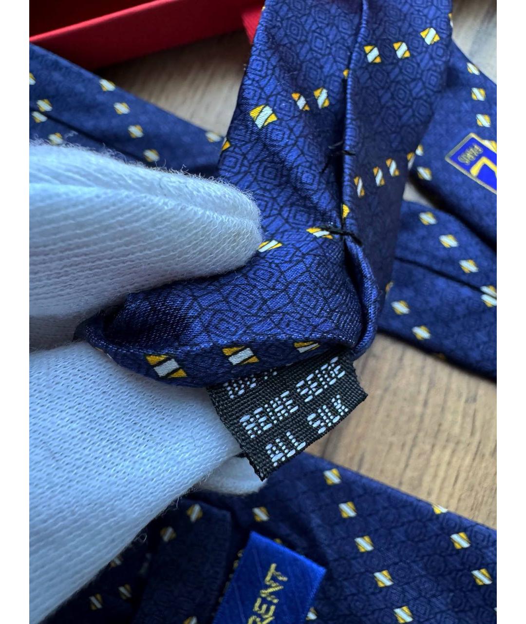 SAINT LAURENT Синий шелковый галстук, фото 5