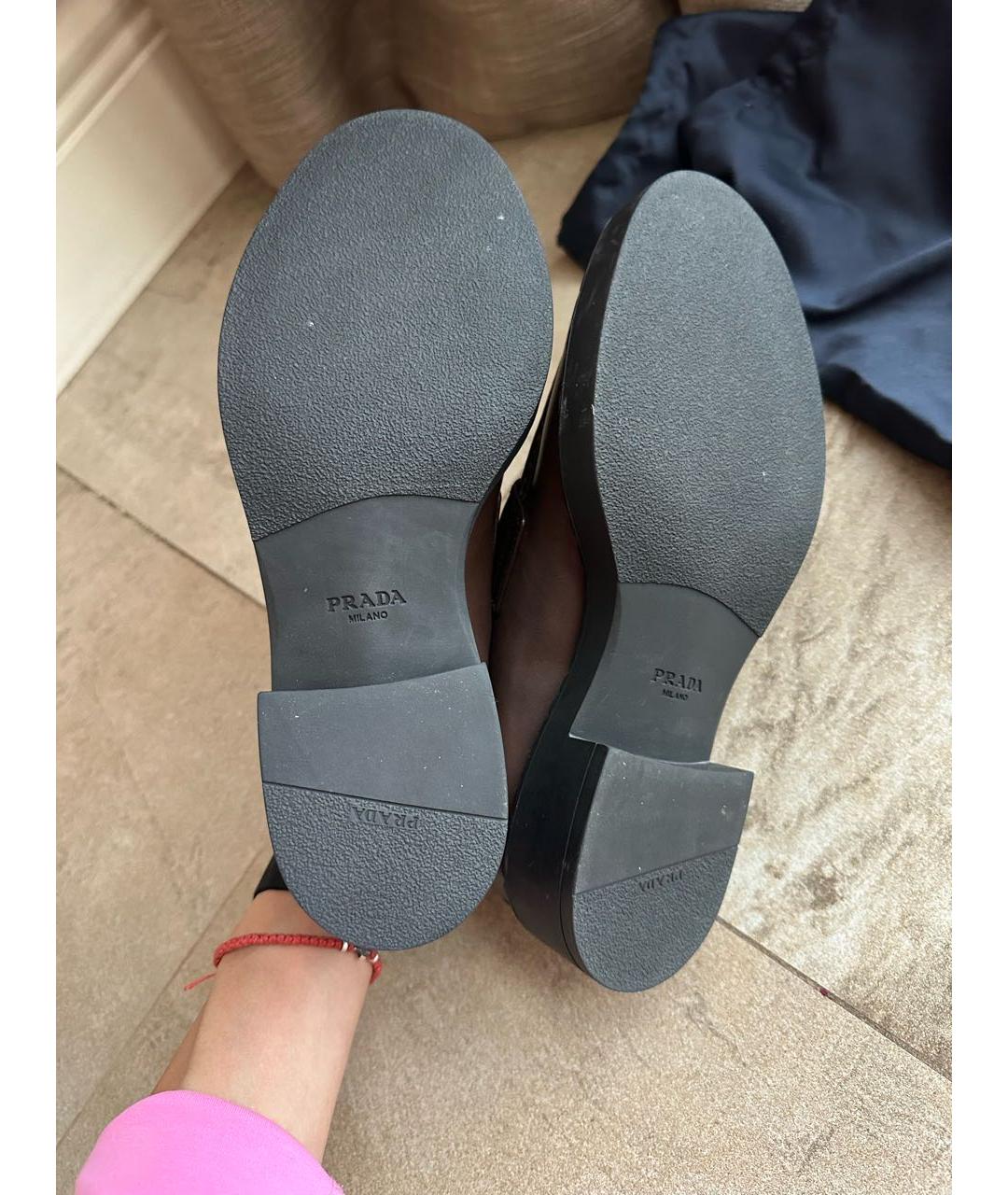 PRADA Коричневые кожаные лоферы, фото 5