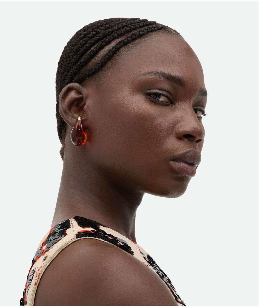 BOTTEGA VENETA Красные серебряные серьги, фото 2