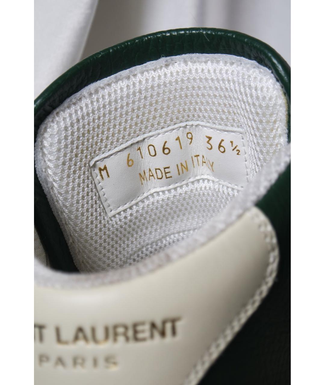 SAINT LAURENT Зеленые кожаные кроссовки, фото 6