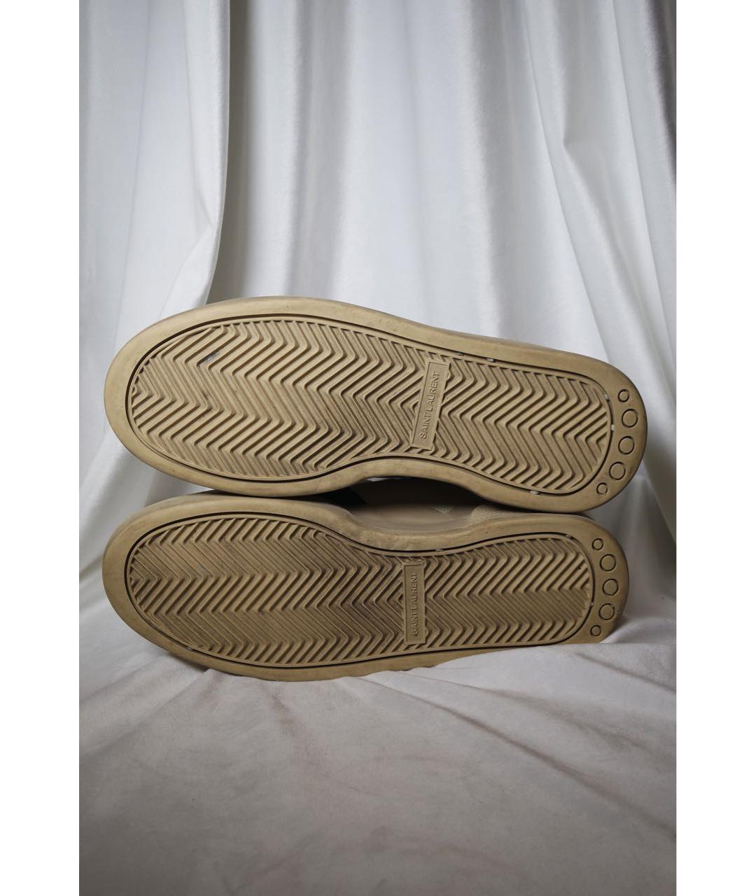 SAINT LAURENT Зеленые кожаные кроссовки, фото 8