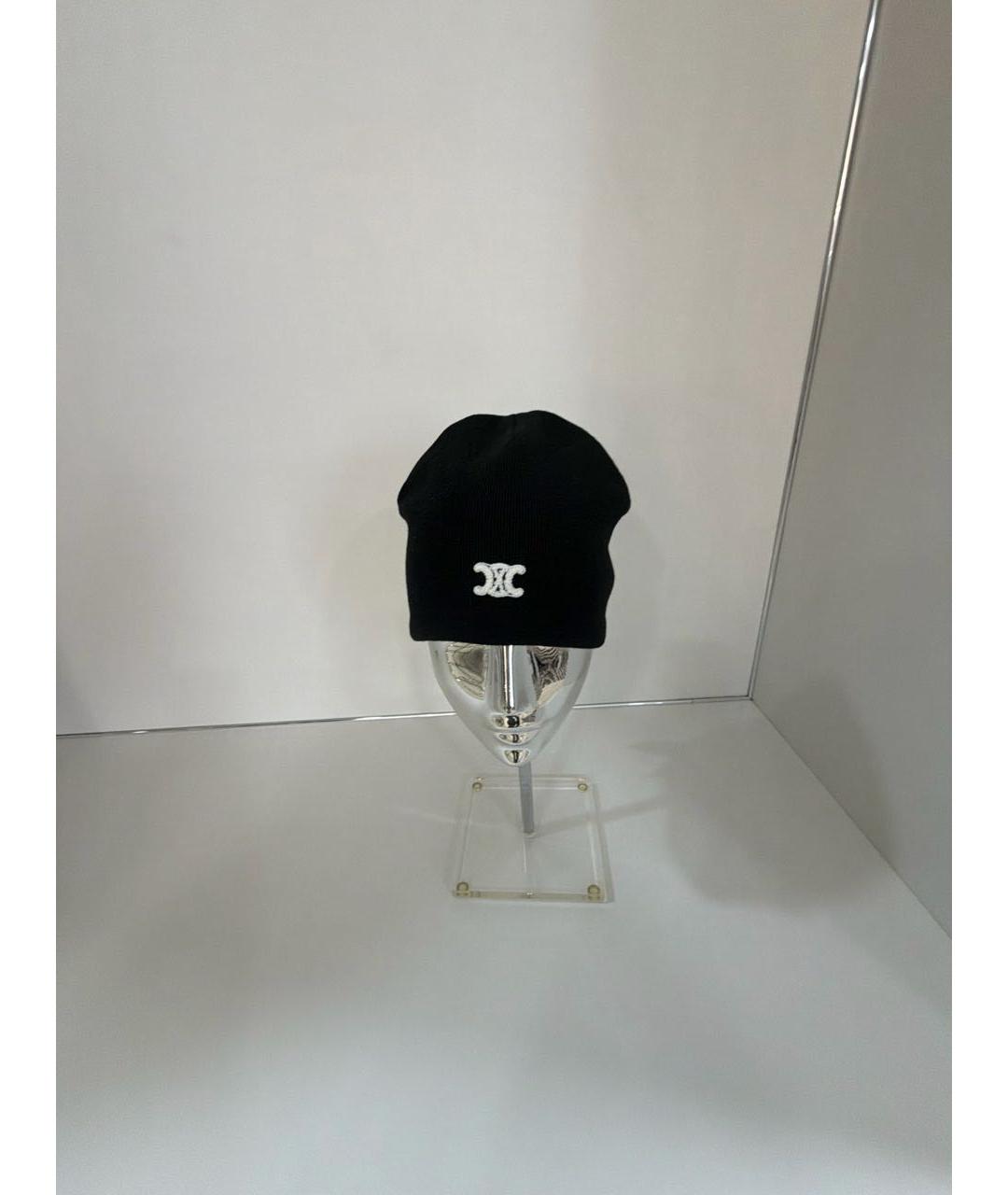 CELINE Черная шерстяная шапка, фото 6