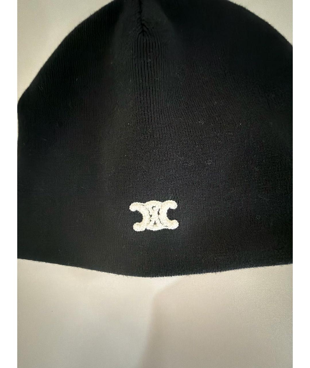 CELINE Черная шерстяная шапка, фото 3