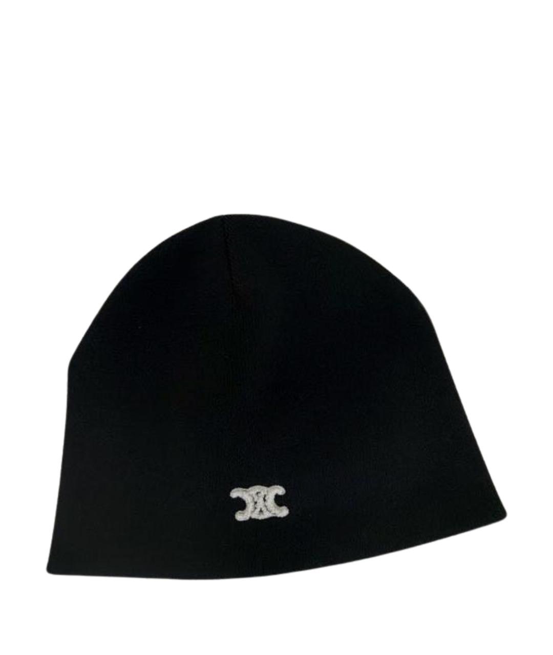 CELINE Черная шерстяная шапка, фото 1