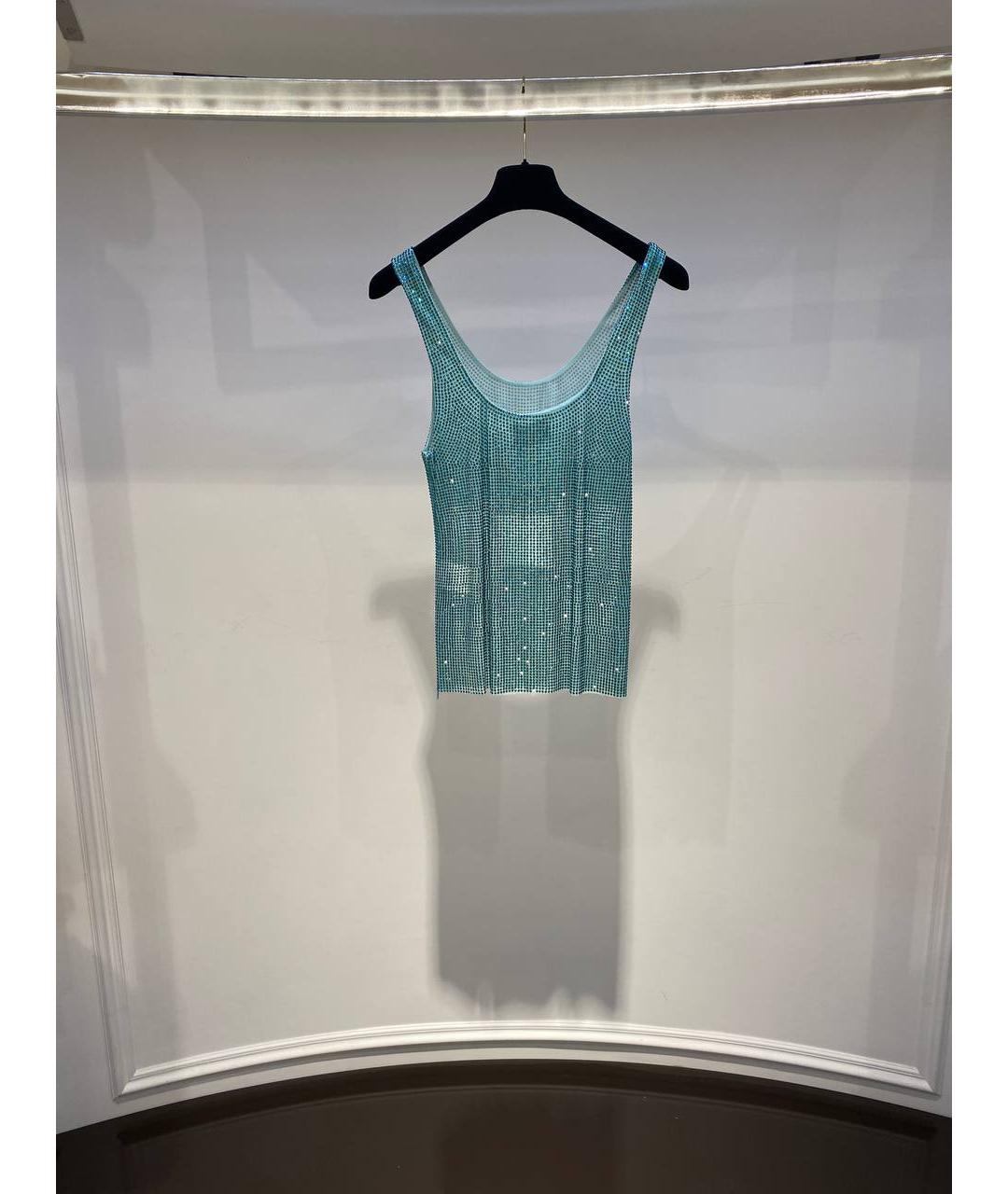 GIUSEPPE DI MORABITO Голубая полиамидовая майка, фото 3