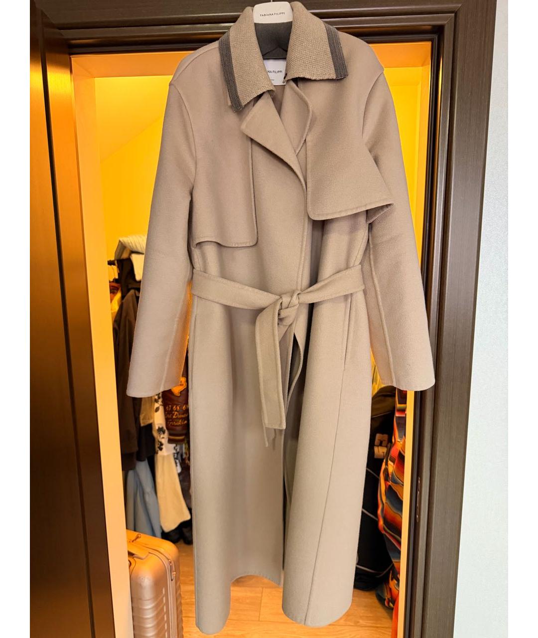 FABIANA FILIPPI Бежевое кашемировое пальто, фото 5