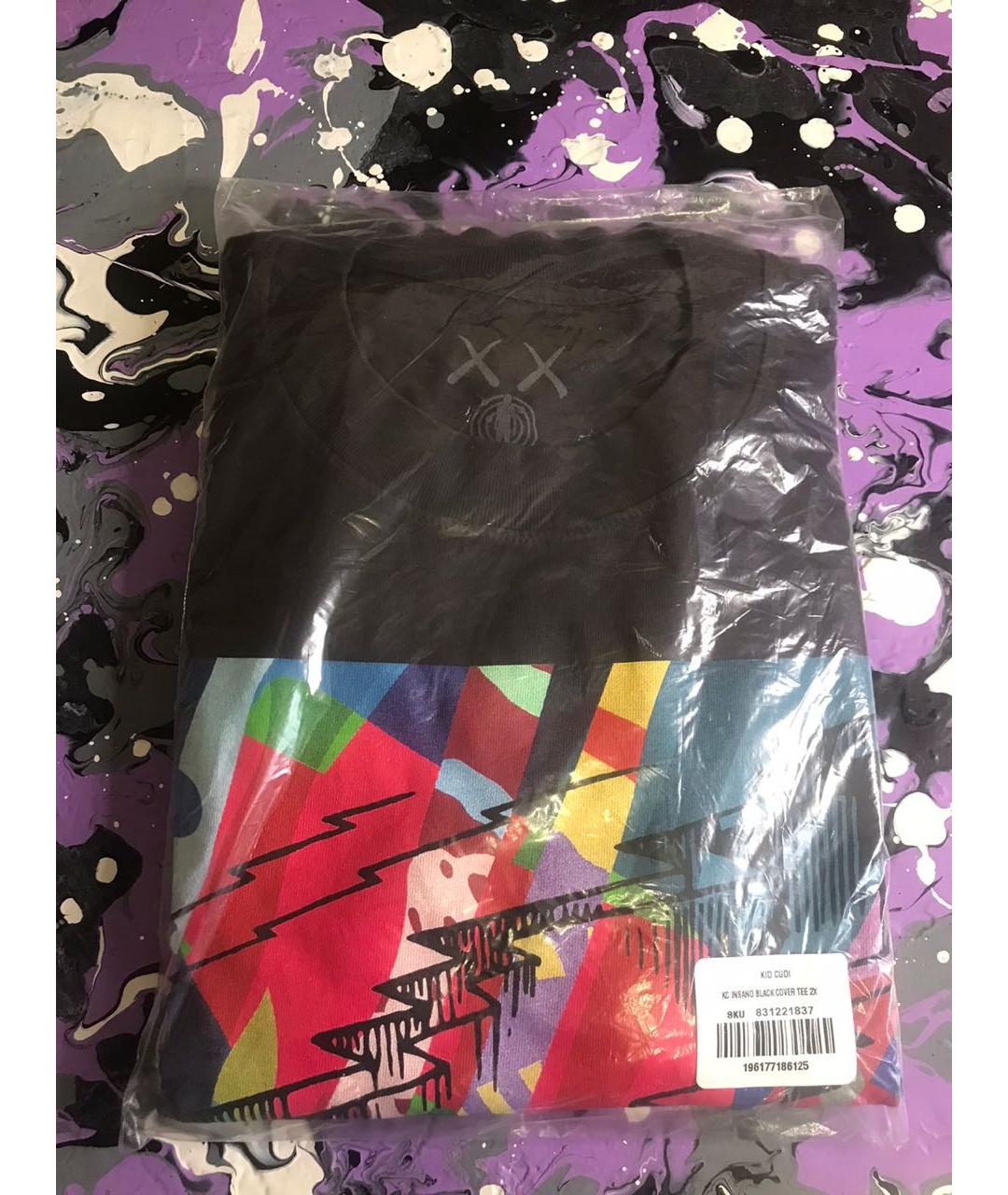 KAWS Черная хлопковая футболка, фото 3