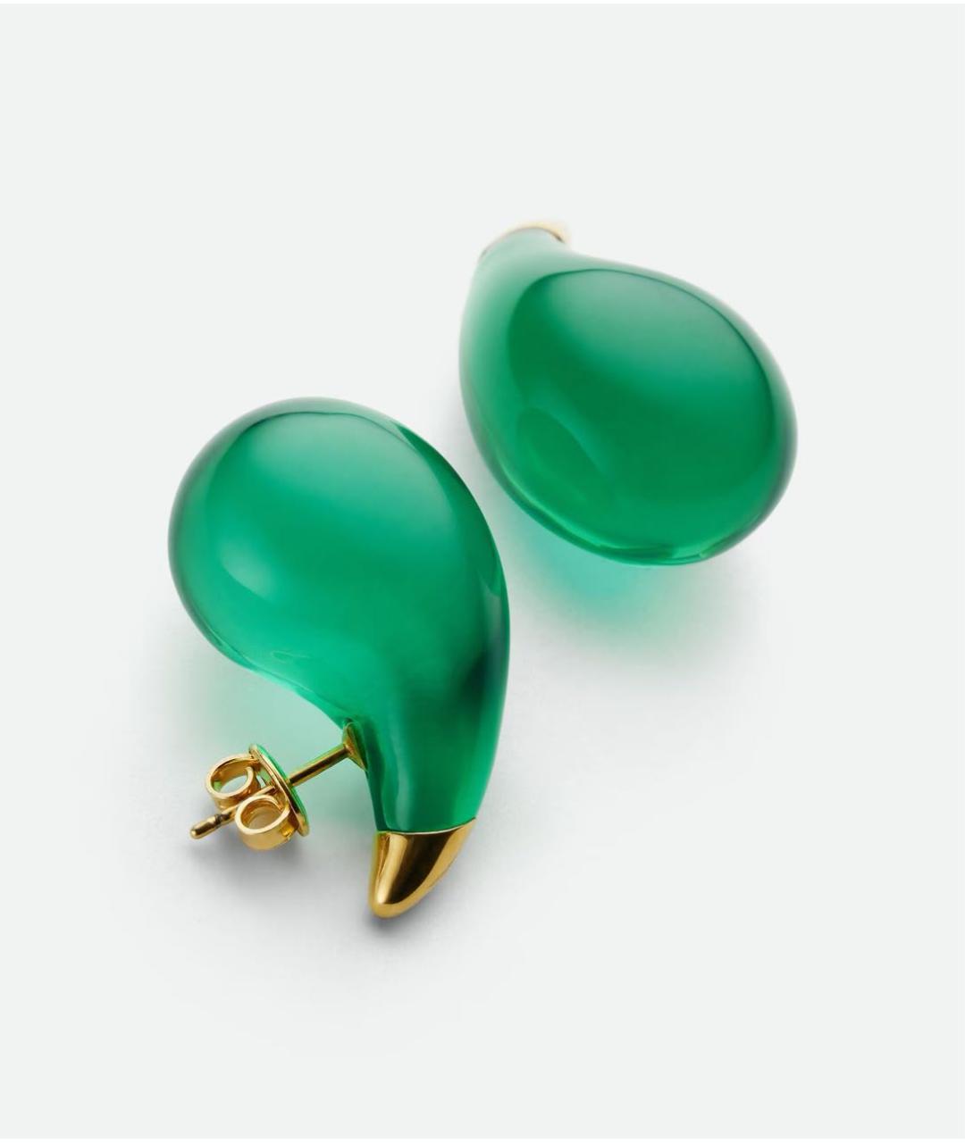 BOTTEGA VENETA Зеленые серебряные серьги, фото 3