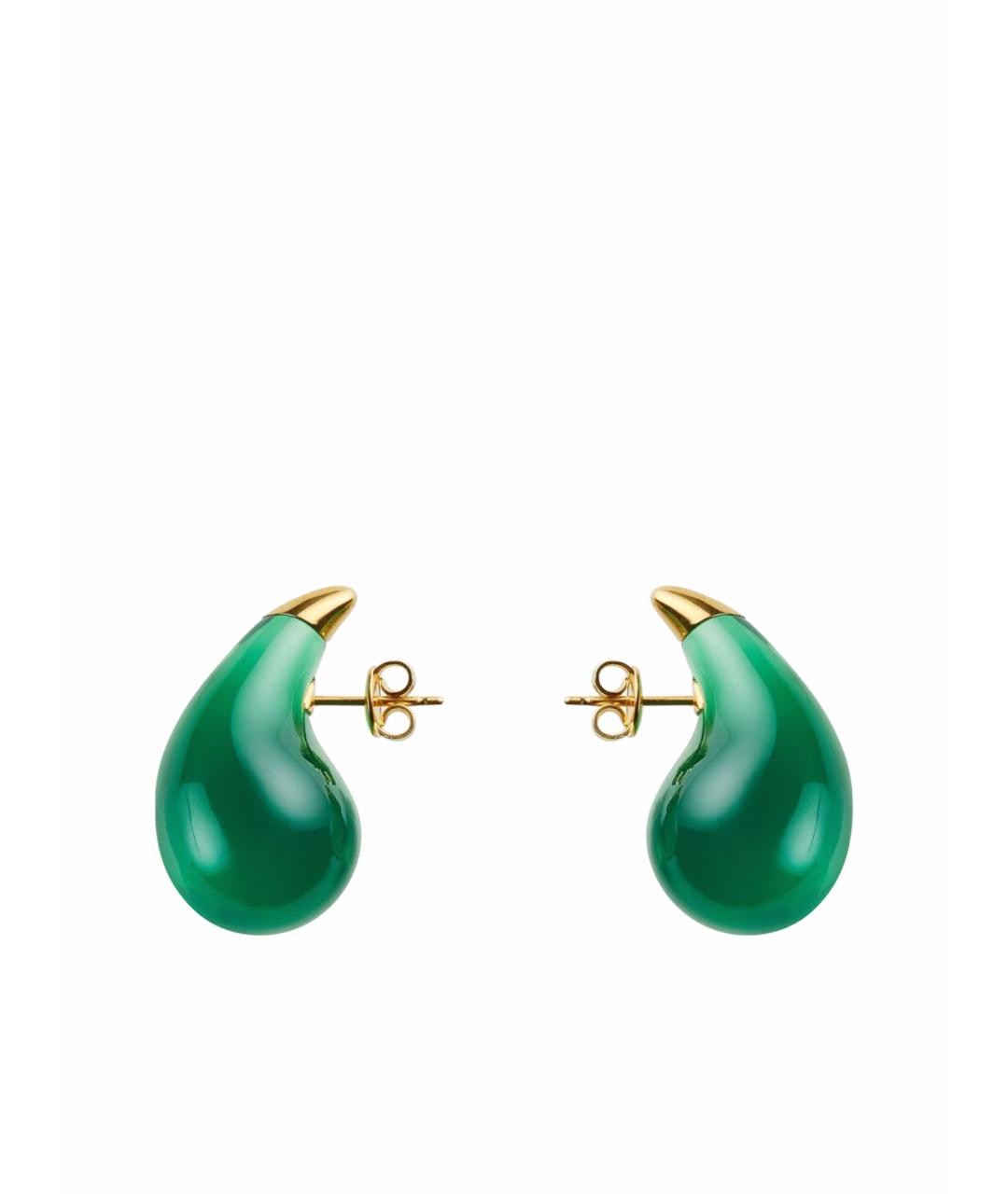 BOTTEGA VENETA Зеленые серебряные серьги, фото 1