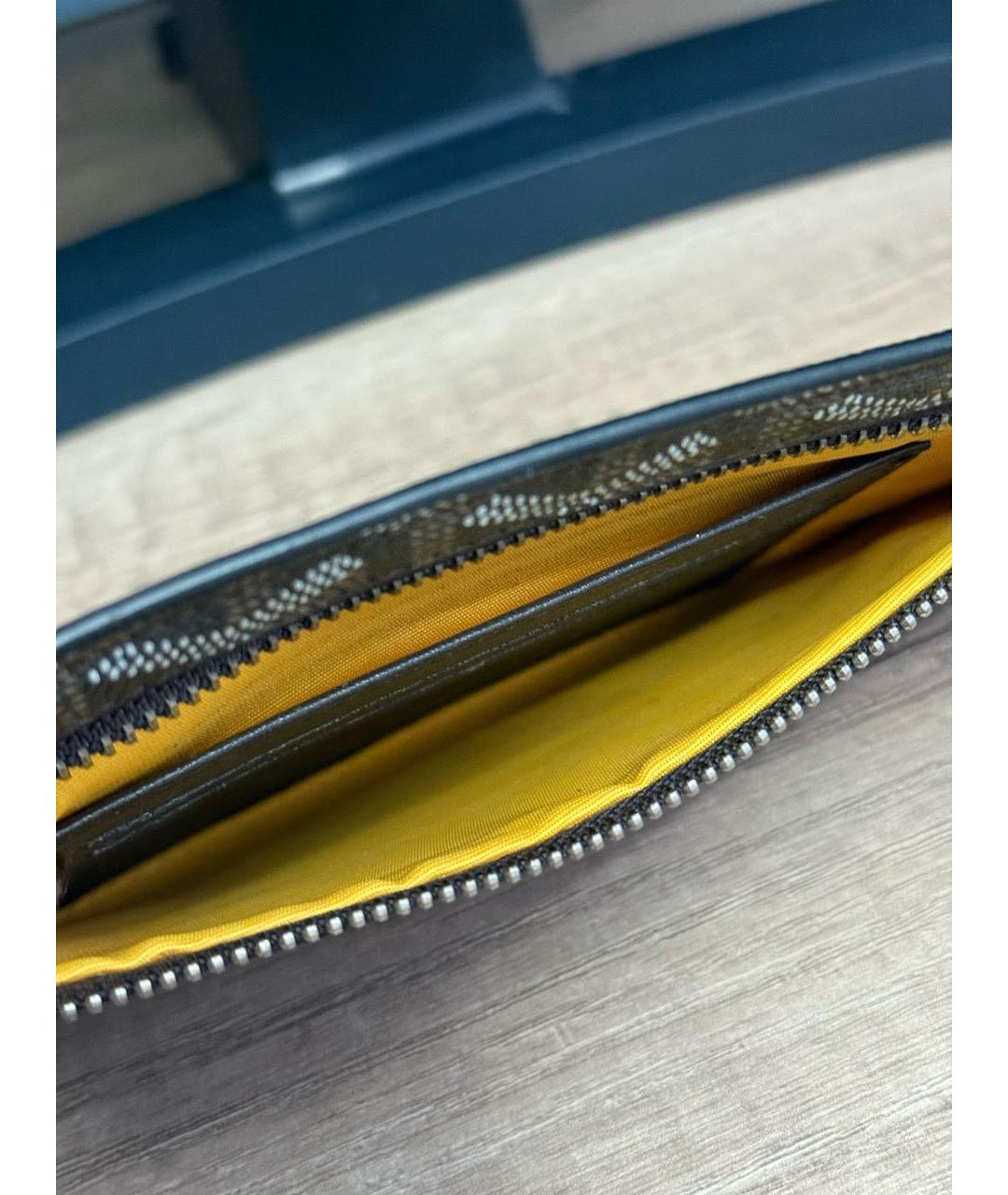 GOYARD Коричневый кожаный кошелек, фото 4