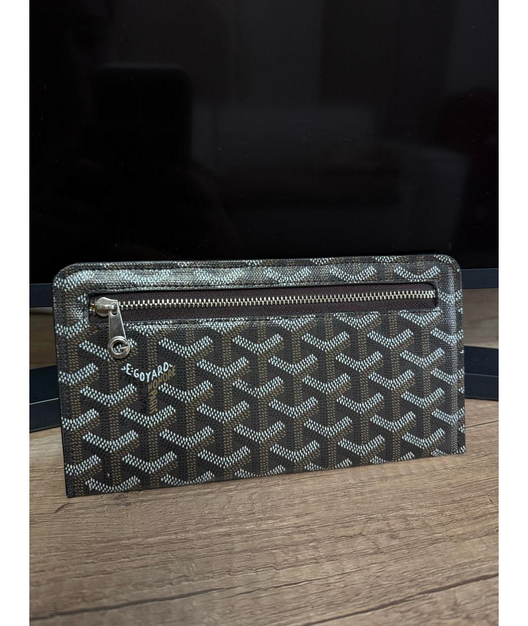 GOYARD Коричневый кожаный кошелек, фото 8