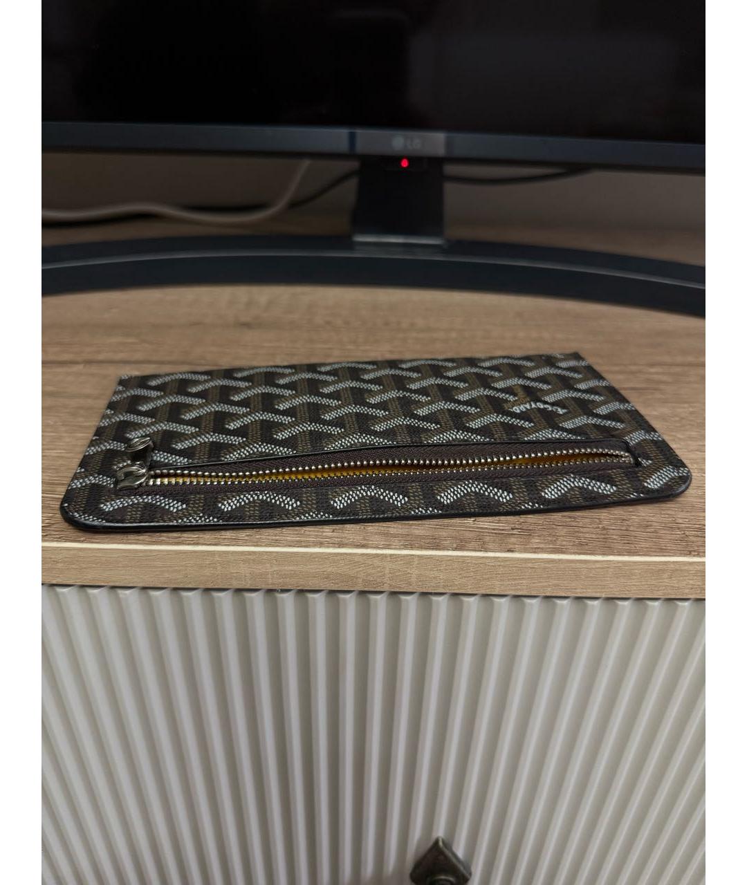 GOYARD Коричневый кожаный кошелек, фото 5