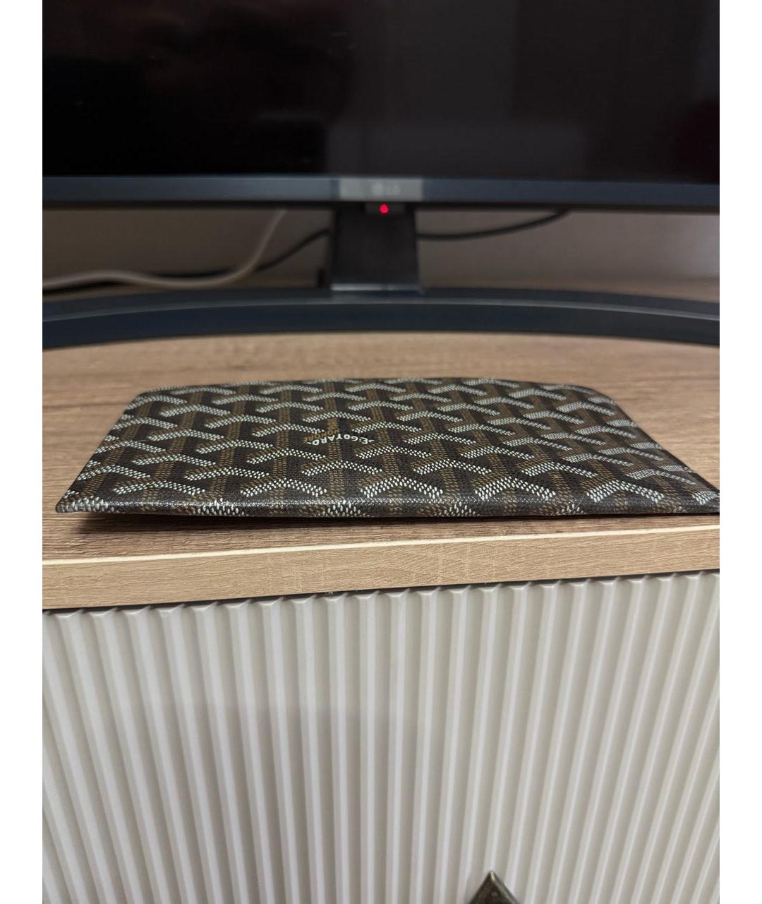 GOYARD Коричневый кожаный кошелек, фото 6