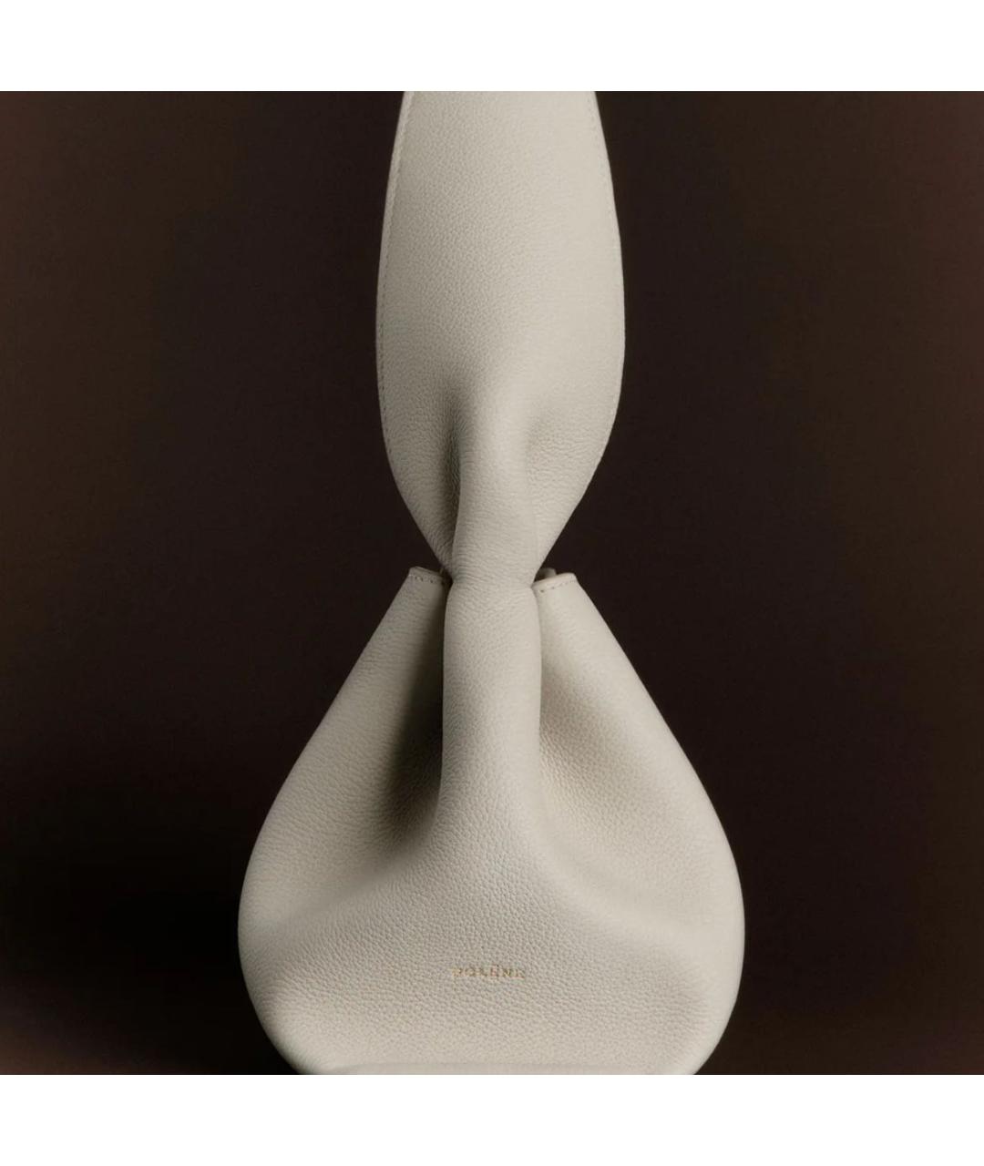 POLENE Белая кожаная сумка тоут, фото 3