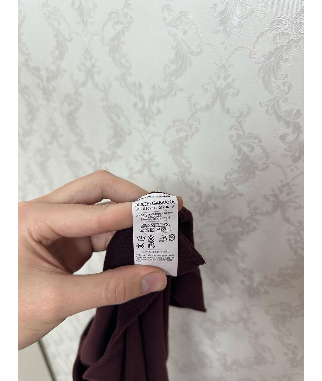 DOLCE&GABBANA Фиолетовая хлопковая футболка, фото 7