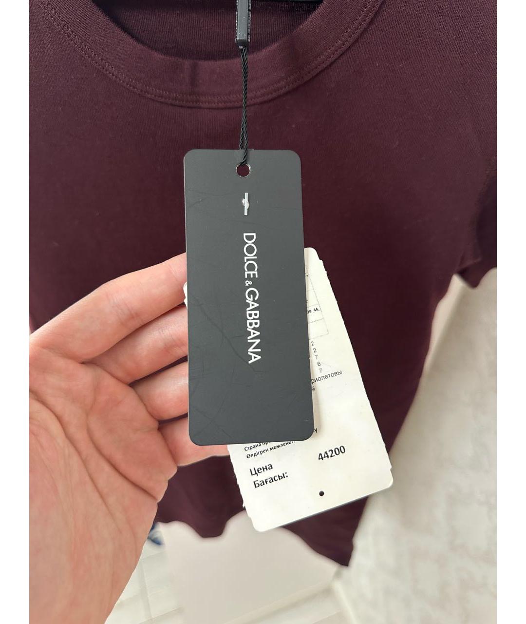 DOLCE&GABBANA Фиолетовая хлопковая футболка, фото 6