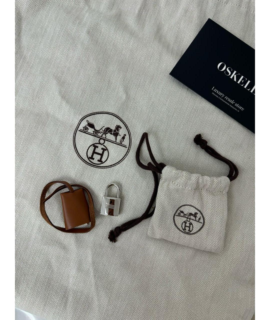 HERMES Розовая тканевая сумка с короткими ручками, фото 7